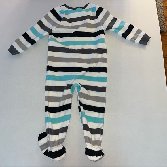 Carter’s Simple Joy 3T Striped Blue Gray Blue 1 Piece Winter Cute Winter Moose - Picture 4 of 10